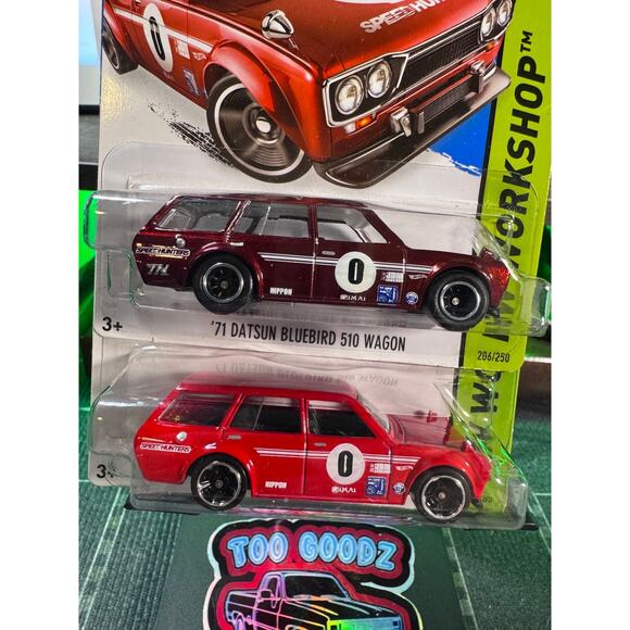 Hot wheels 2014 super Treasure Hunt & main smooth  71 Datsun bluebird 510 wagon - Picture 2 of 5